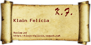 Klain Felícia névjegykártya